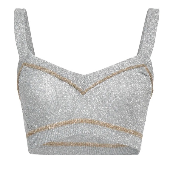 Paco Rabanne Silver and Gold Crop Top - Picture 1 of 3
